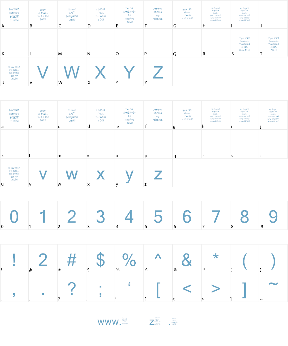 KR Babiez Two Font Character